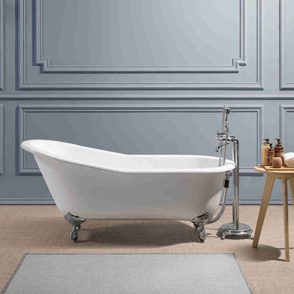 Chevington Mila 58.4'' x 30'' Freestanding Soaking Porcelain Bathtub